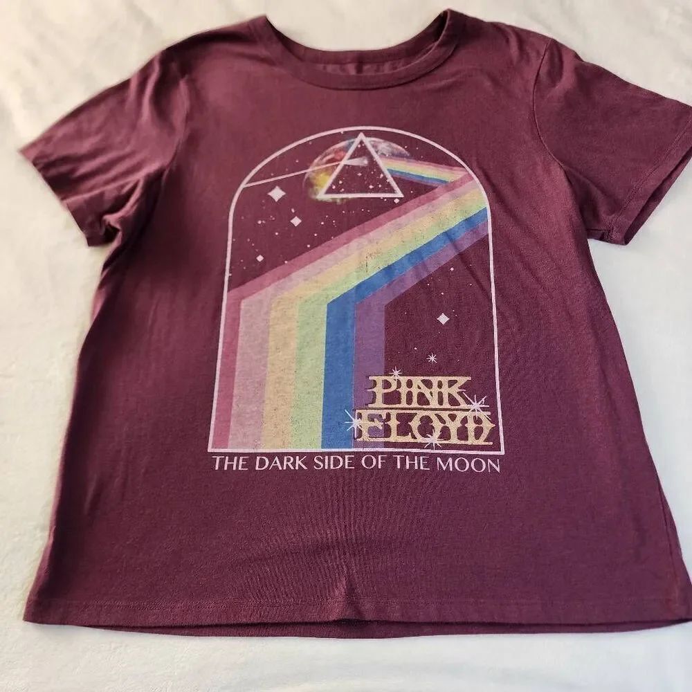 Pink Floyd Dark Side Of The Moon Dark Pink Tshirt With Graphics Size XL